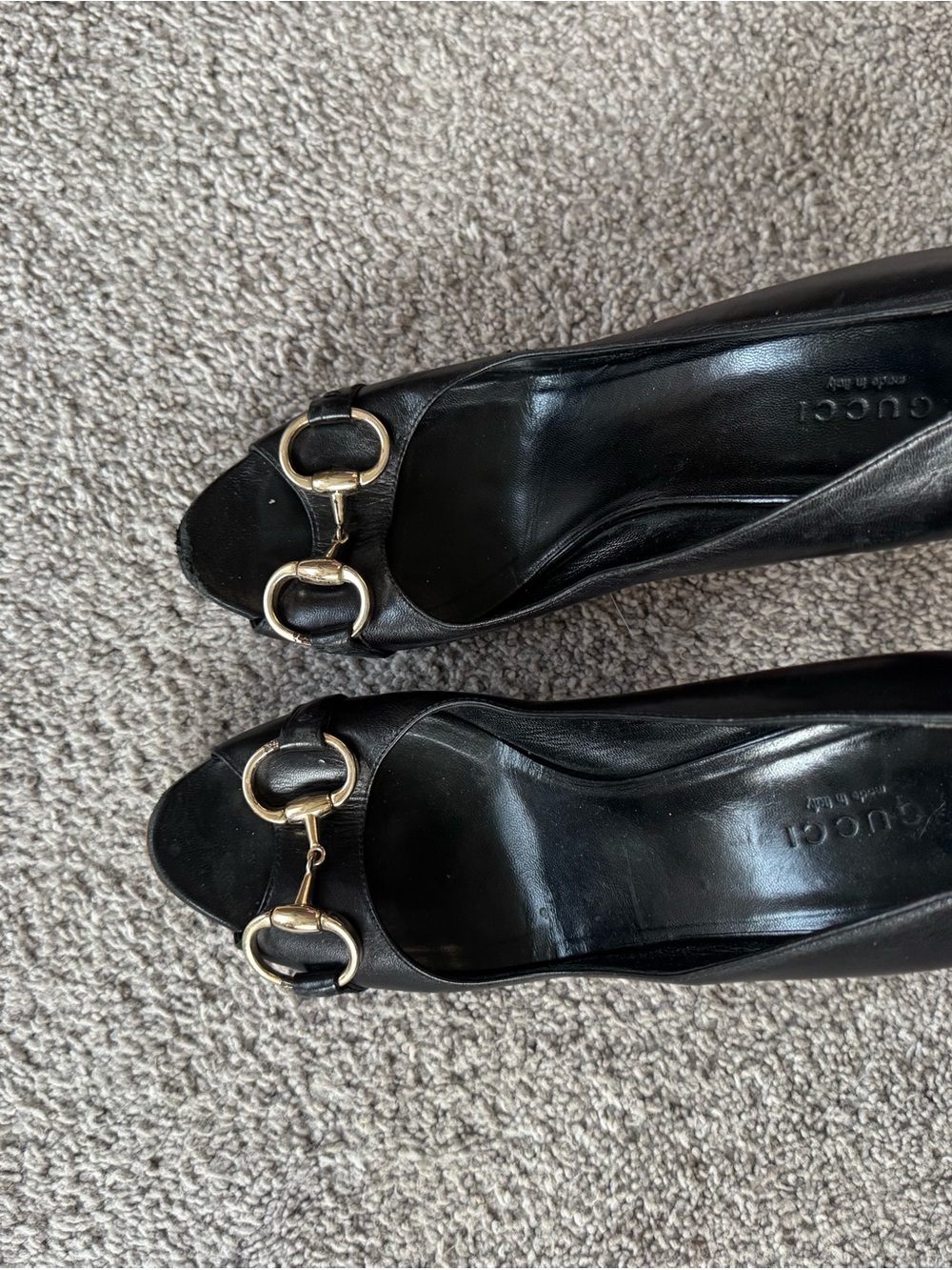 Gucci Black Pumps with Gold Horsebit Accent - Picture 2 of 4